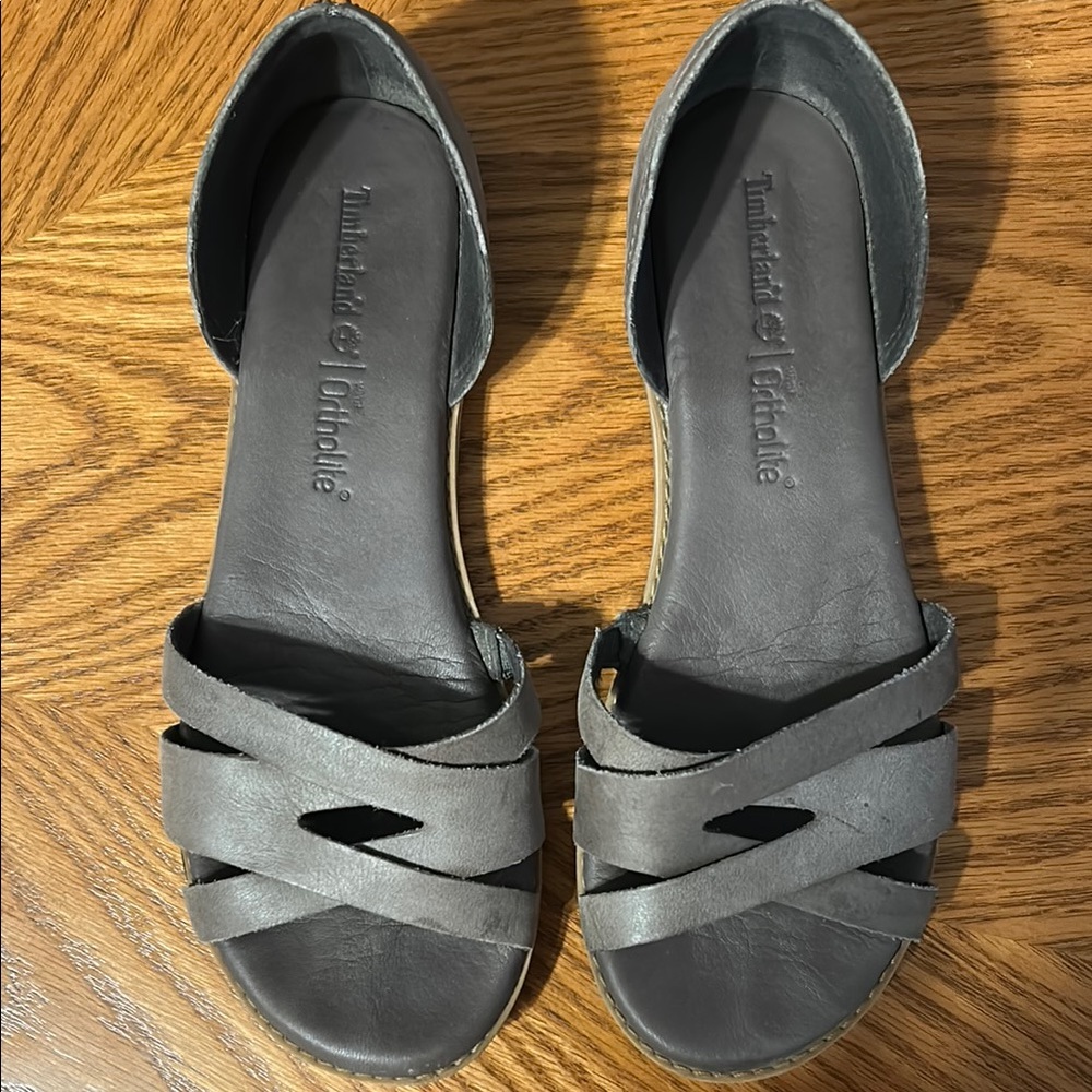 Timberland Gray Sandals with Woven Straps